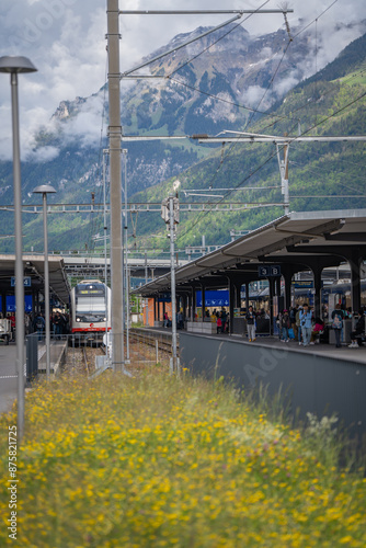 people come to travel for relax in vacation in beautiful city with lake interlaken switzerland