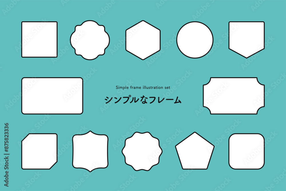 枠の線画。シンプルなデザインのフレームイラスト素材。 枠の線画。シンプルなデザインのフレームイラスト素材。