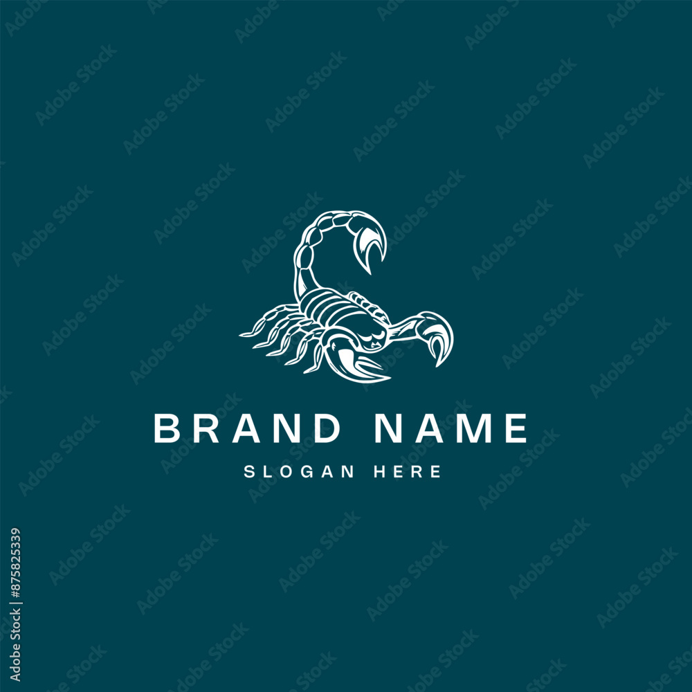 Scorpion line logo template vector illustration icon element isolated