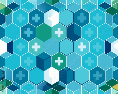 Abstract medical background with hexagons pattern. Concepts and ideas for healthcare technology, innovation medicine