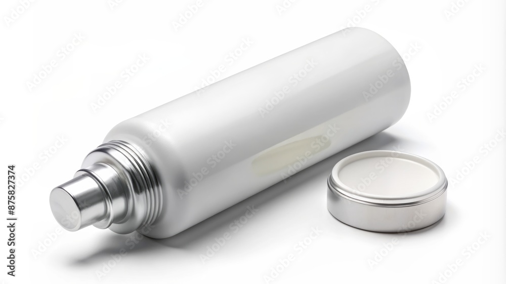 Clean empty cylindrical container with screw-top lid and rounded nozzle, awaiting labeling and filling with beauty product goodness. Clean empty cylindrical container with screw-top lid and rounded nozzle, awaiting labeling and filling with beauty product goodness.