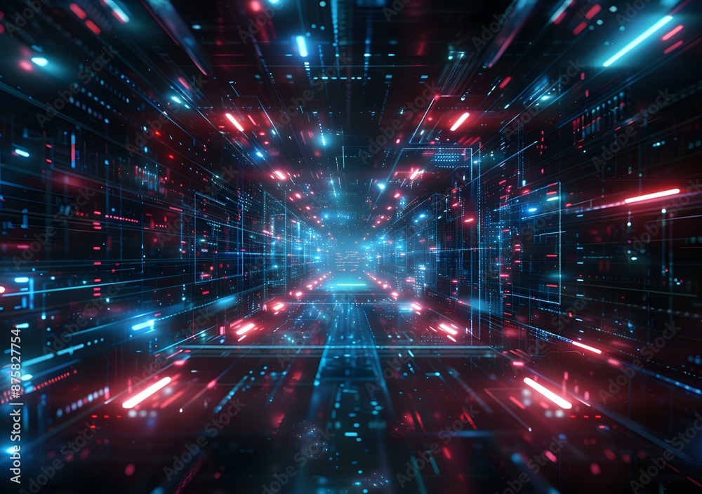 Fototapeta premium Abstract Digital Tunnel Background
