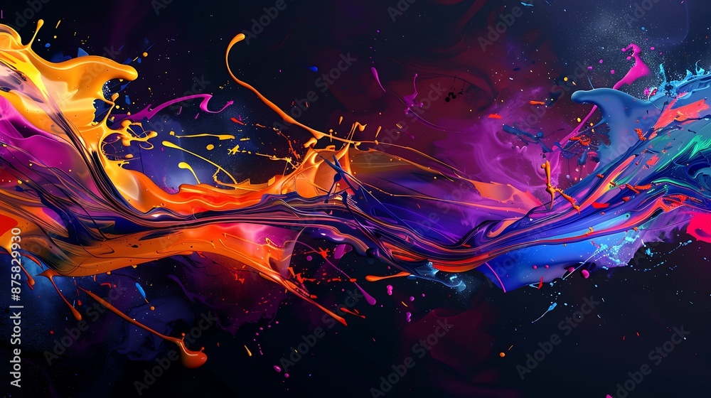 Energetic Abstract Paint Splashes - Colorful Desktop Wallpaper Design Energetic Abstract Paint Splashes - Colorful Desktop Wallpaper Design