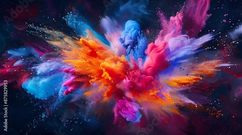 Vibrant Paint Explosion - Abstract Artistic Desktop Wallpaper