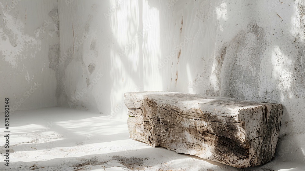 Rustic Bench in Bright Minimalist Room Rustic Bench in Bright Minimalist Room