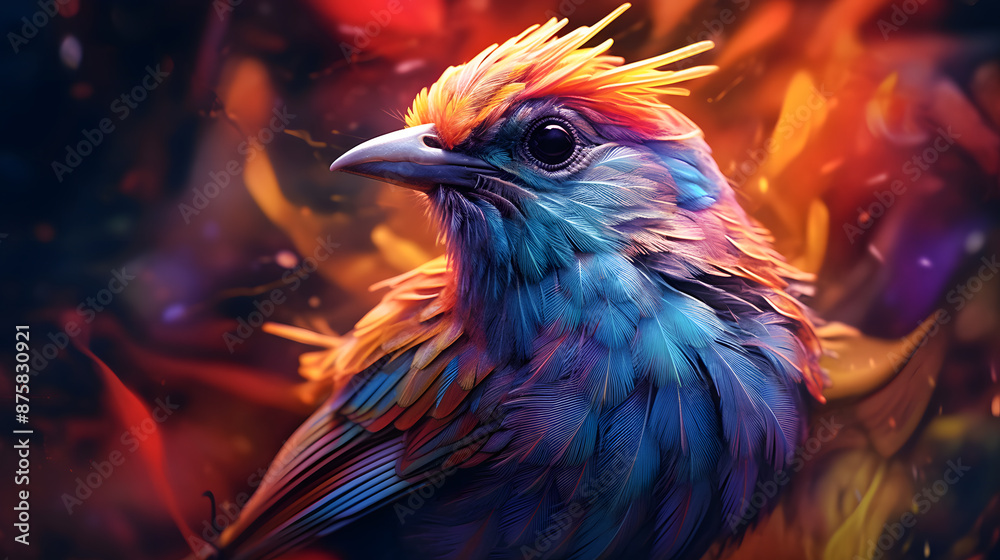Portrait of a Sparrow, Abstract art colourful painting Sparrow Portrait of a Sparrow, Abstract art colourful painting Sparrow