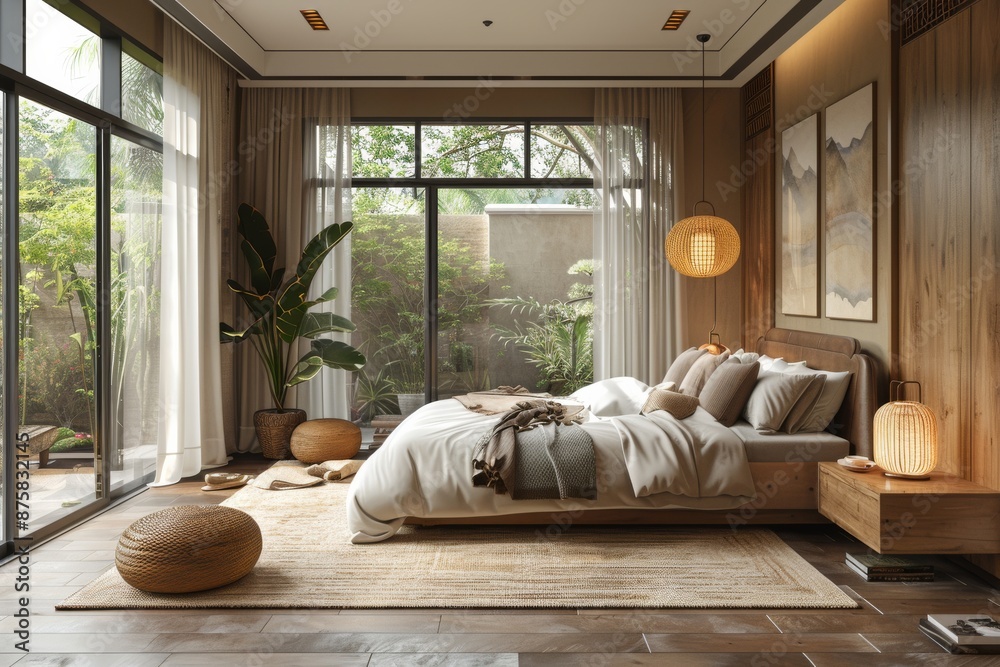 Explore a serene modern living room, embodying Scandinavian minimalism, accentuated by a poster frame mockup. Explore a serene modern living room, embodying Scandinavian minimalism, accentuated by a poster frame mockup.