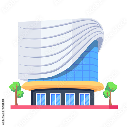 Get this isometric icon of shopping plaza 

