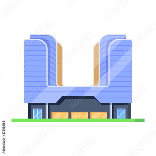 Modern isometric icon of a shopping mart 


