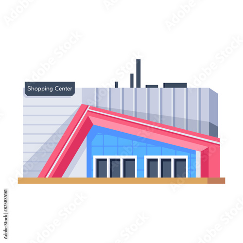 Customizable isometric icon of a shopping center 

