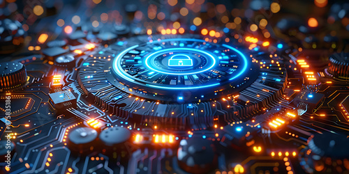 Wallpaper Mural Secure Data Haven - Geometric Cyber Security Torontodigital.ca