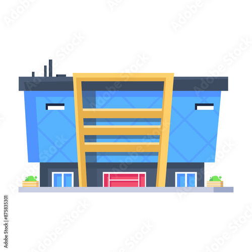Download this isometric icon of shopping mall 

