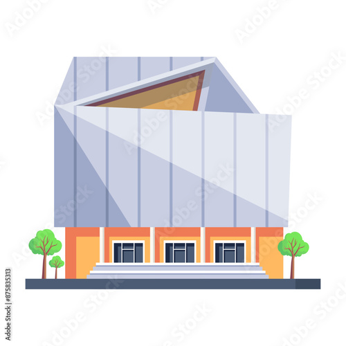 Handy isometric icon of a shopping center 

