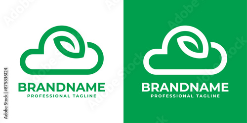 Leaf Cloud Logo, Great for Organic and Natural Product Businesses