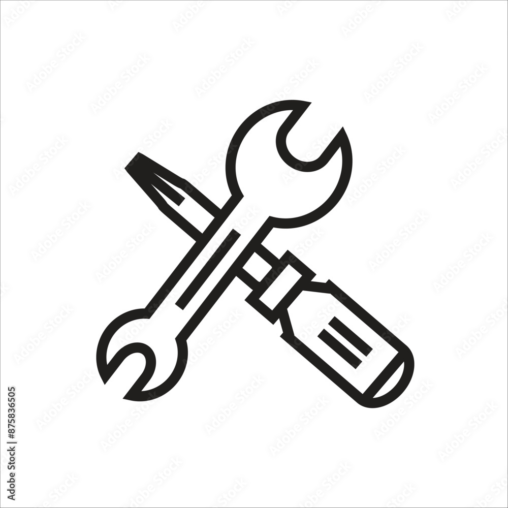 screwdriver vector icon line template screwdriver vector icon line template