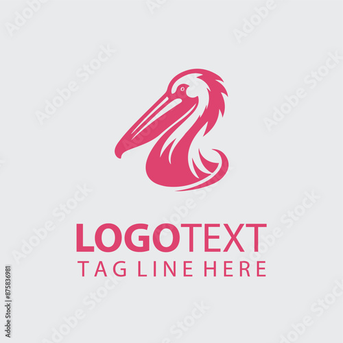 Pelican Bird Logo Vector Illustrations