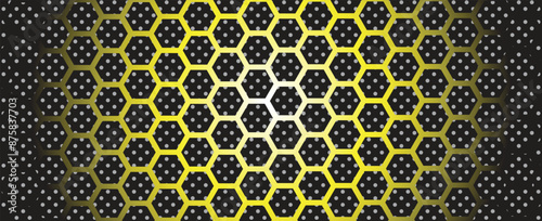 hexagon pattern. Seamless background. Abstract honeycomb background in grey color. Vector illustration