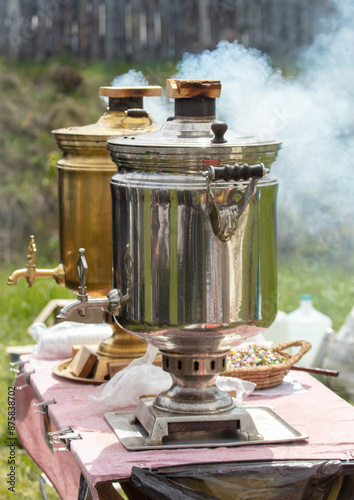 Konstfotografi Smoke and samovar in nature
