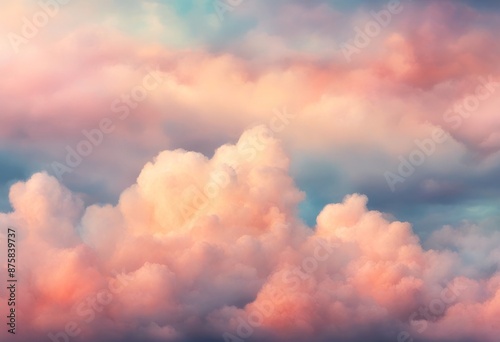 Wallpaper Mural sunset pastel background cloud sky clouds painting banner ather abstract puffy gradient bright light white pink Torontodigital.ca