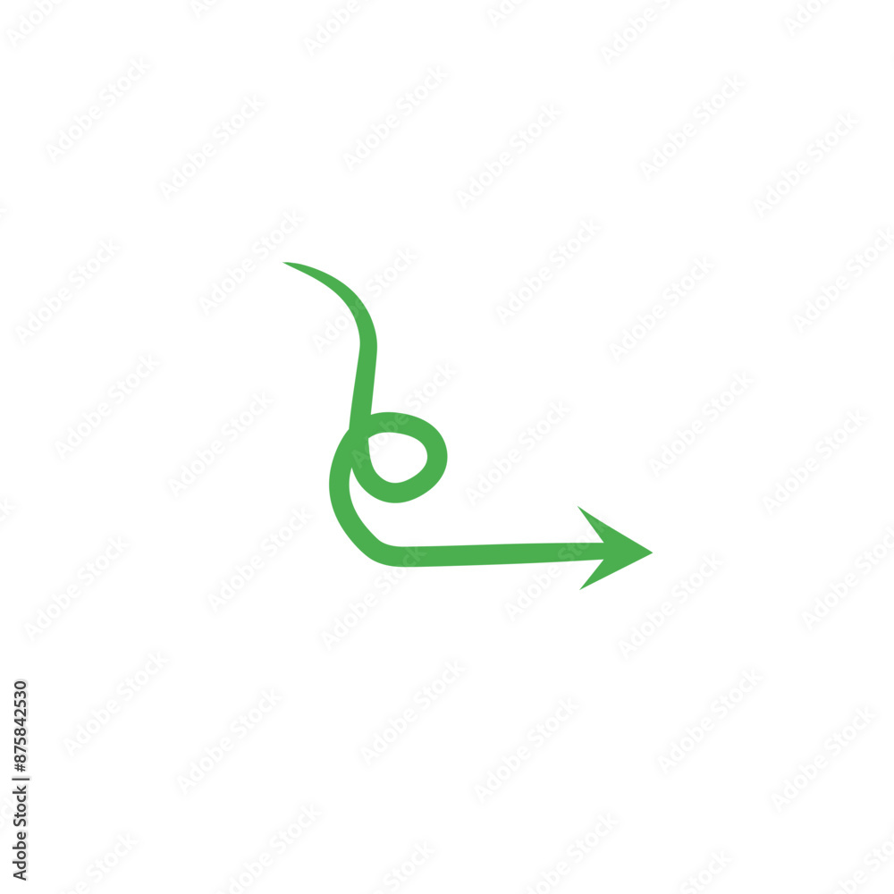 Obraz premium green curly arrow sign