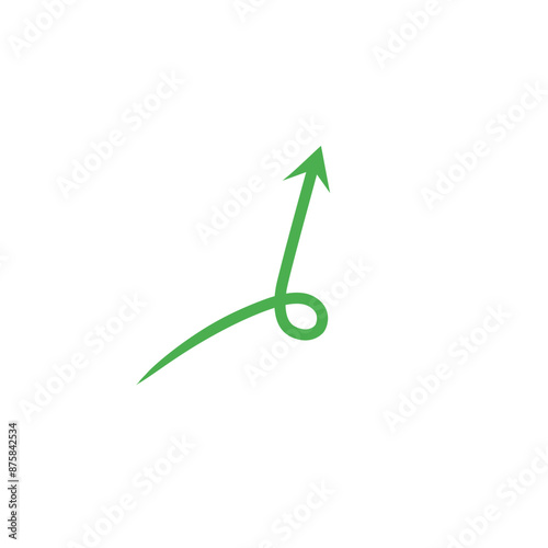 green curly arrow sign