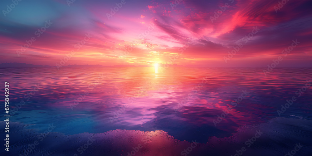 Obraz premium Sunset Serenity on Empty Canvas