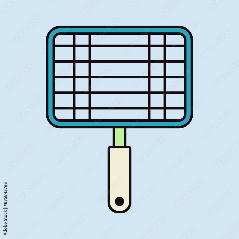 Barbecue, grill steel grid vector icon Barbecue, grill steel grid vector icon