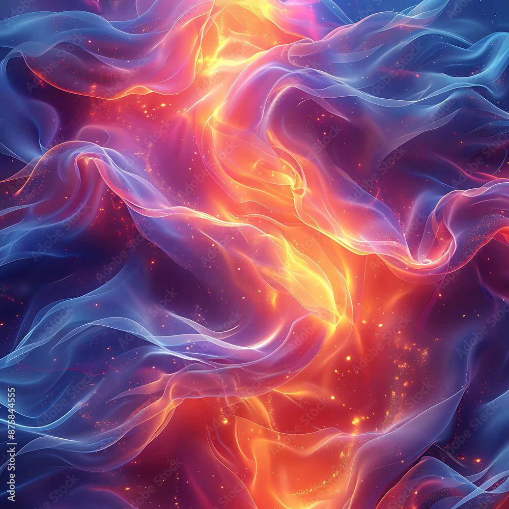 Fototapeta premium Vibrant Futuristic Landscape with Empty Canvas