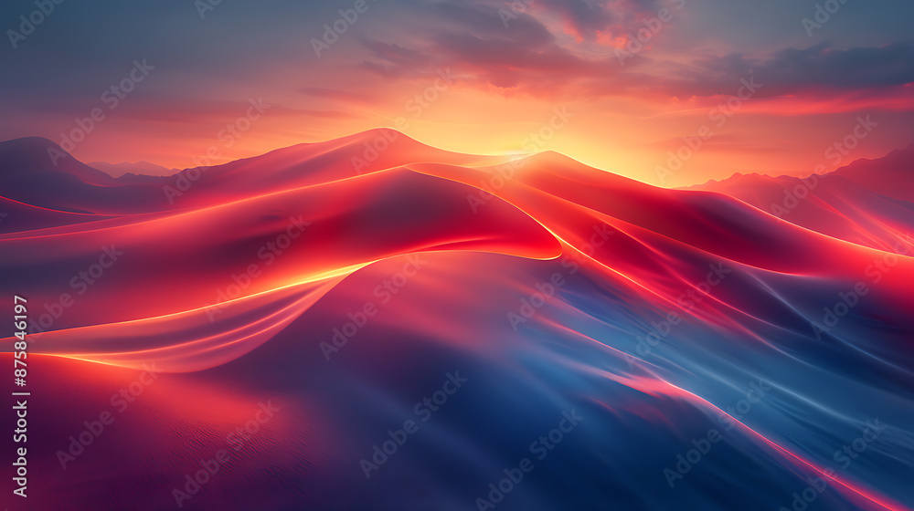 Obraz premium Vibrant Abstract Banner: Midjourney AI Art - Red & Blue Hues