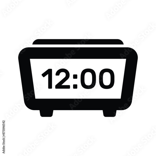 A stylish table clock icon, ideal for indicating timekeeping and scheduling functions