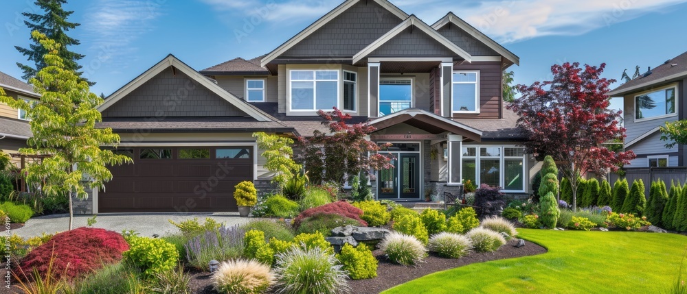 a nice home with grass and bushes a nice home with grass and bushes
