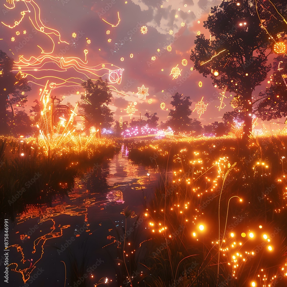 Glowing River in the Enchanted Forest Glowing River in the Enchanted Forest