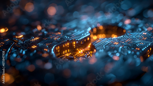 Cybersecurity Alert: Tech Background with Copy Area