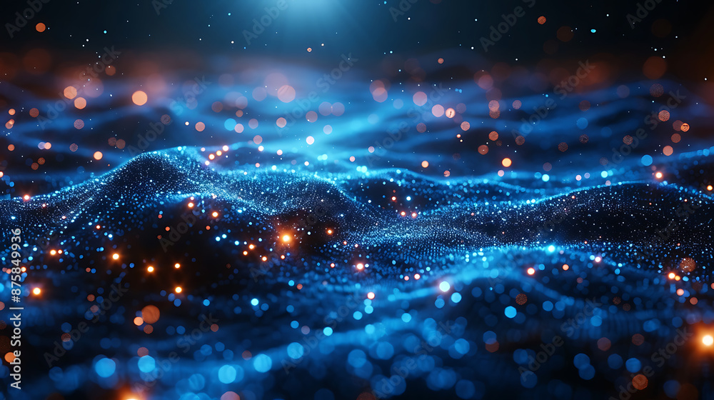 Obraz premium Big Data Backdrop with Neon Accents