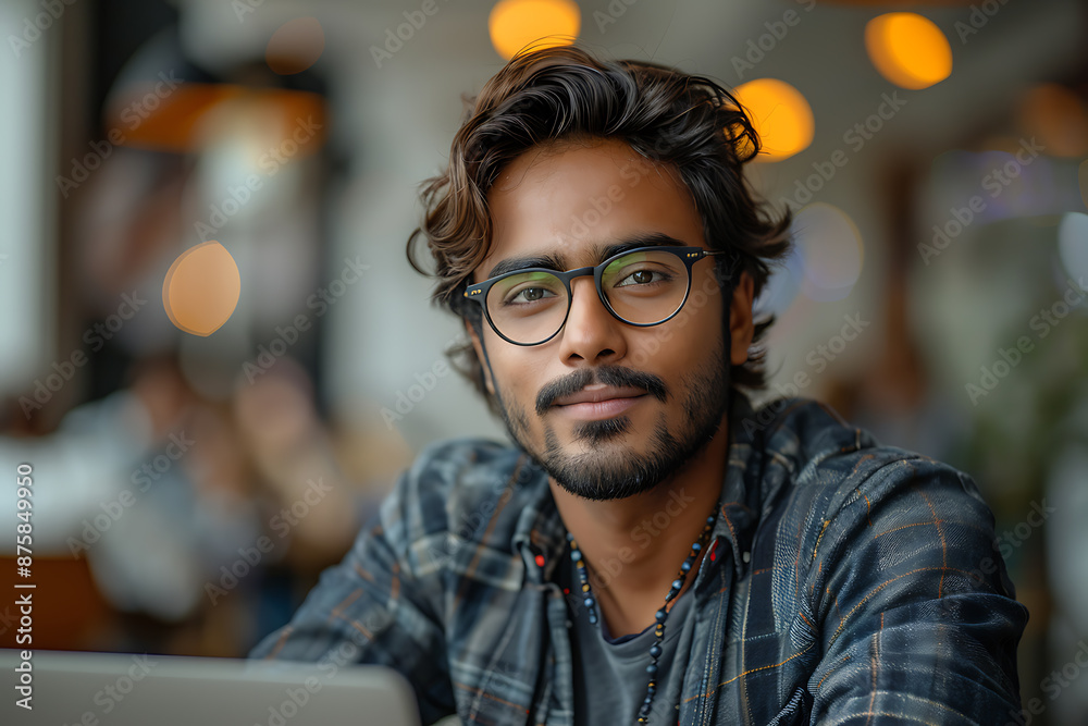 Ambitious Indian Entrepreneur at Desk Ambitious Indian Entrepreneur at Desk