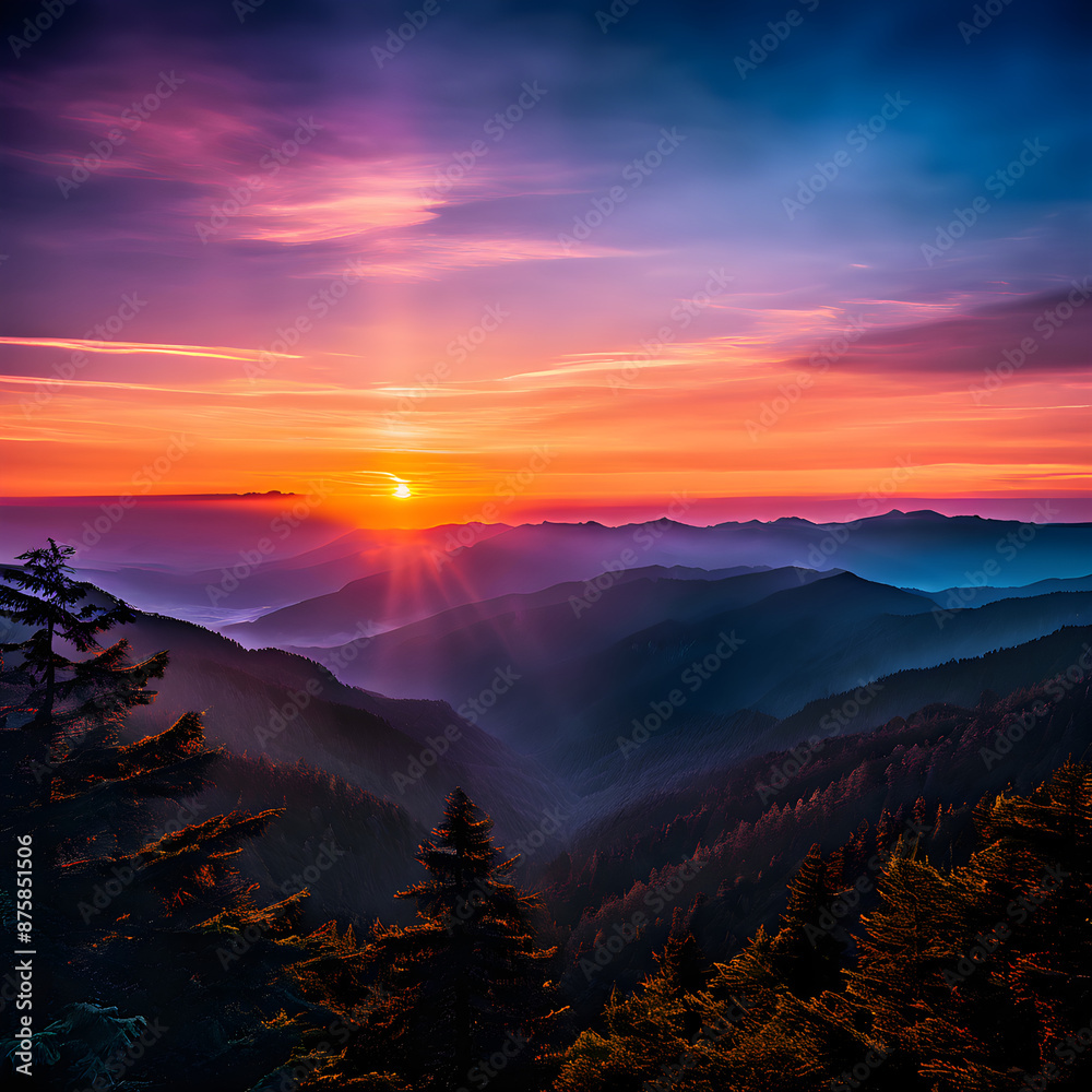 Obraz premium sunrise in the mountains