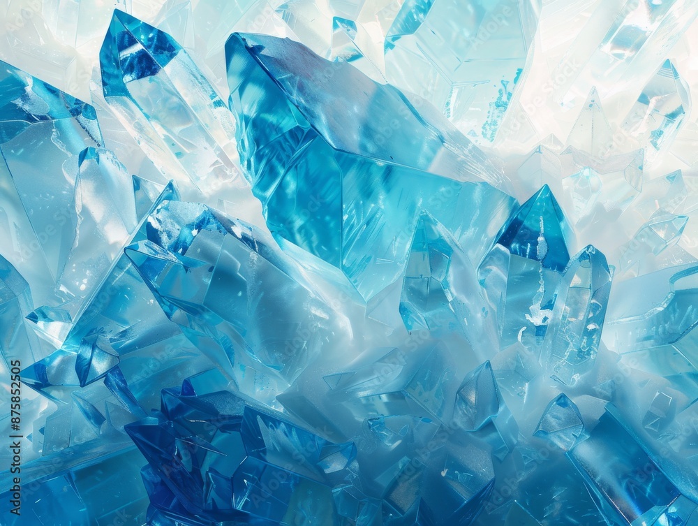 Abstract Crystal Formations Background | Icy Blue Arctic Ice Pattern Art Texture Engulfed in Frost Abstract Crystal Formations Background | Icy Blue Arctic Ice Pattern Art Texture Engulfed in Frost