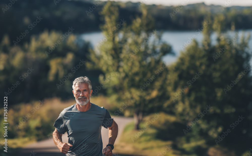 Fototapeta premium Senior man going for a run