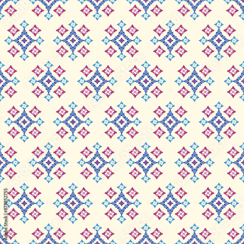 simple patterns in the form of pixel asia painting seamless pattern. for textile design, wallpaper