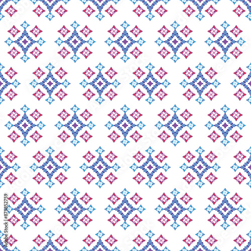 simple patterns in the form of pixel asia painting seamless pattern. for textile design, wallpaper