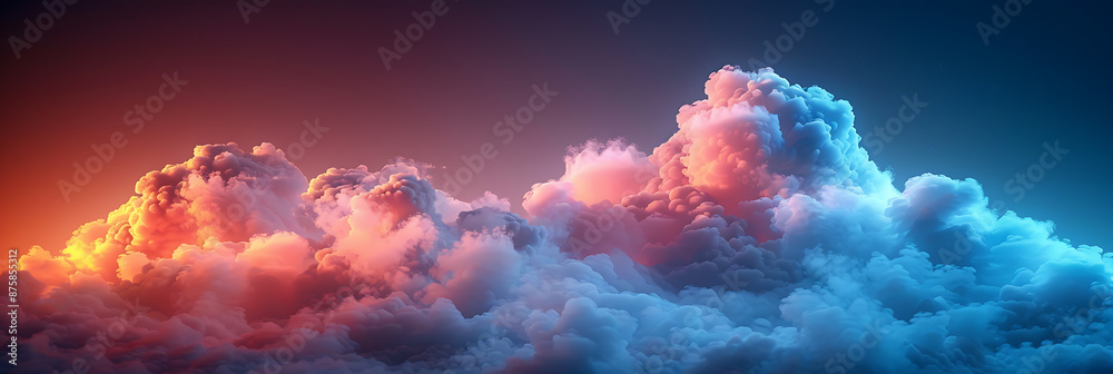 Cloud Computing Background with Vibrant Colors Cloud Computing Background with Vibrant Colors