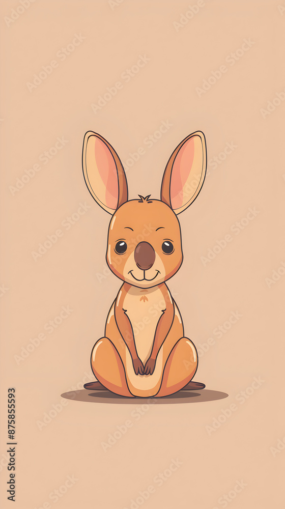 Fototapeta premium Cute kangaroo illustration | High Quality | Wallpaper 
