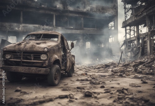 urban png old burning olated apocalyptic fire apocalypse red ruined ai afire debris