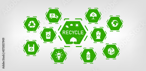 Abstract icon representing ecological call for recycling and reuse. Vector illustration.