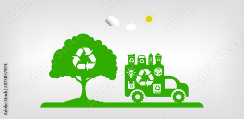 Abstract icon representing ecological call for recycling and reuse. Vector illustration.