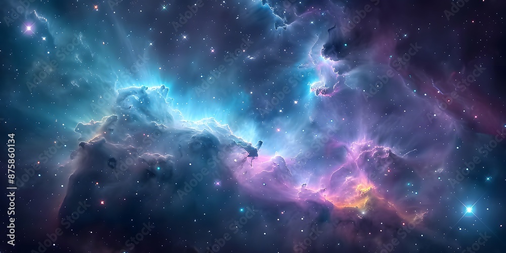 A cosmic nebula with vibrant colors and swirling patterns, representing the vastness of space A cosmic nebula with vibrant colors and swirling patterns, representing the vastness of space