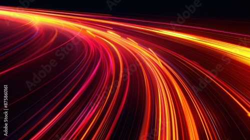Abstract Motion Blur - Dynamic Red and Yellow Lights