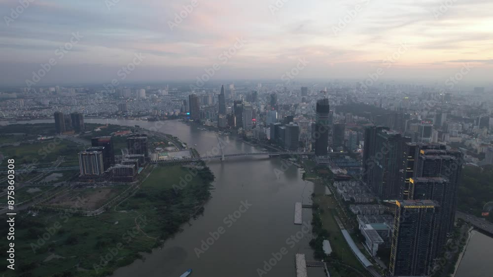 Aerial view of Ho Chi Minh city or Saigon, in Vietnam