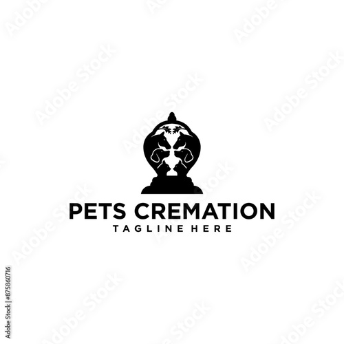 Creative modern logo of pet cremation vector illustration
