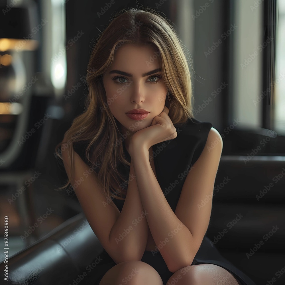 Portrait of a Young Beautiful and Elegant Woman.